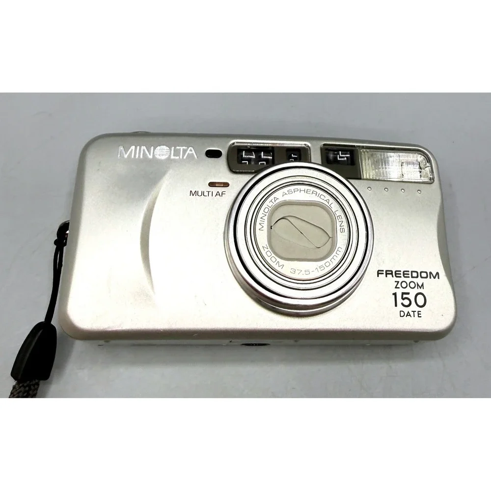 Minolta Freedom Zoom 150 Date 35mm Film Camera Silver 37.5-150mm Multi AF, Works